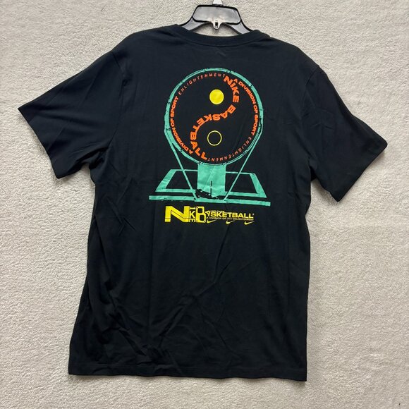 Nike Basketball Shirt Mens Large Black Graphic Tee Ying Yang Crazy Cool Pattern - Picture 1 of 8